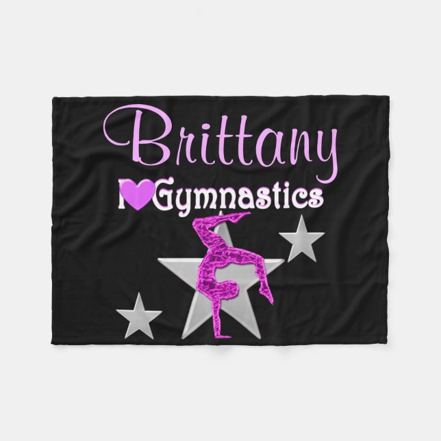 PRETTY PURPLE PERSONALIZED GYMNASTICS BLANKET (Front (Horizontal))