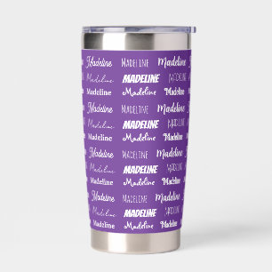 Pretty Purple Personalized Name Collage Insulated Tumbler