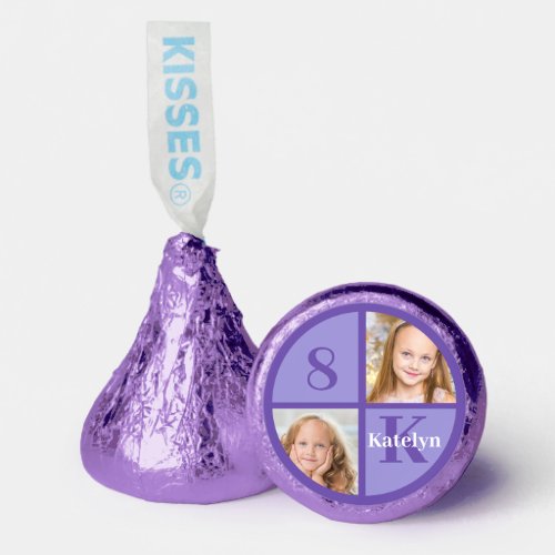Pretty Purple Personalized Photo Birthday Party Hersheys Kisses