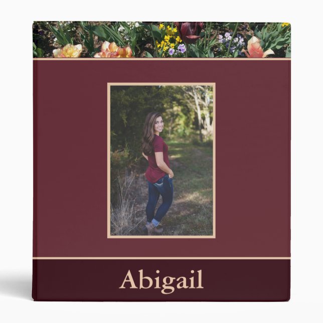 Pretty Purple Photo Garden 3 Ring Binder (Front)