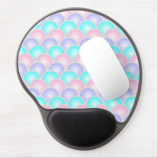 pretty purple pink aqua blue pastel mermaid scales gel mouse pad