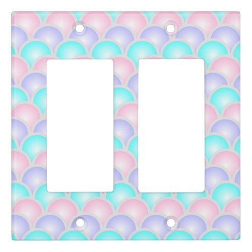 pretty purple pink aqua blue pastel mermaid scales light switch cover