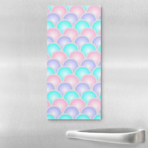 pretty purple pink aqua blue pastel mermaid scales magnetic notepad