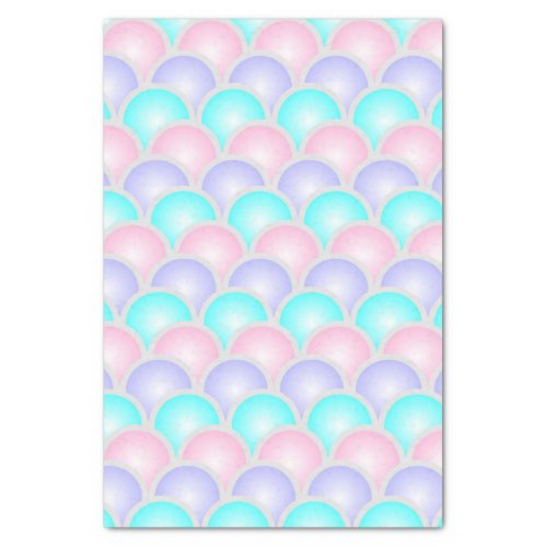 pretty purple pink aqua blue pastel mermaid scales tissue paper