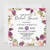 Pretty Purple Pink Botanical Bridal Shower Invite (Front)
