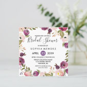 Pretty Purple Pink Botanical Bridal Shower Invite (Standing Front)