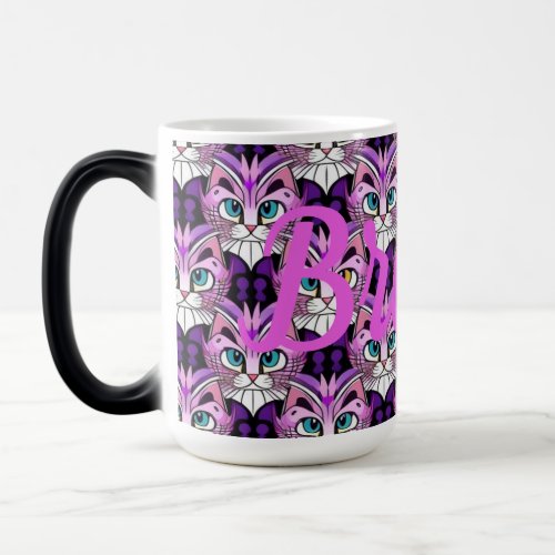 Pretty Purple Pink Cats Pattern Morphing Mug