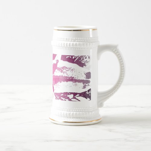 Pretty Purple Pink Watercolor Flower Art Prints Beer Stein