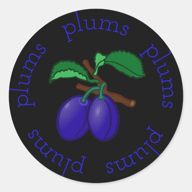 Pretty Purple Plum Rounds Classic Round Sticker (Front)