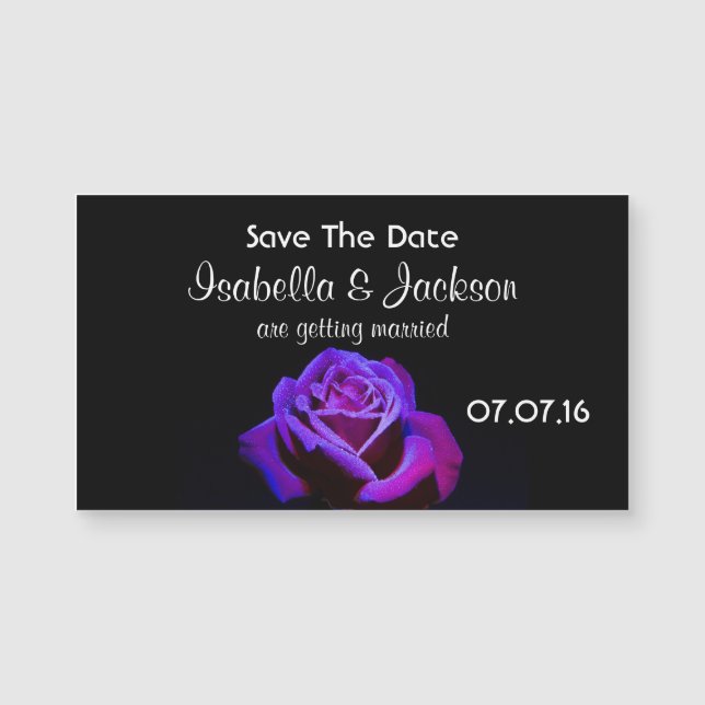 Pretty Purple Rose  Save The Date (Front)