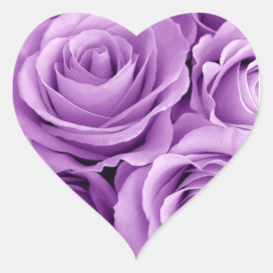 Pretty Purple Roses Heart Sticker | Zazzle.com