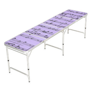 Pretty Purple Sheet Music Beer Pong Table