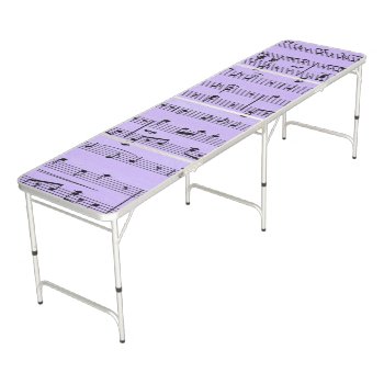 Pretty Purple Sheet Music Beer Pong Table by LwoodMusic at Zazzle