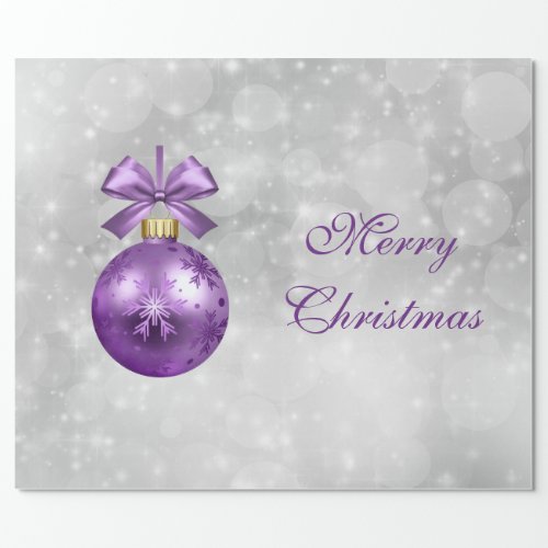 Pretty Purple Shiny Christmas Bauble Graphic Wrapping Paper