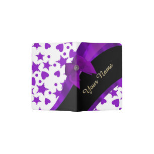 Pretty purple spotty girly pattern personalized passport holder