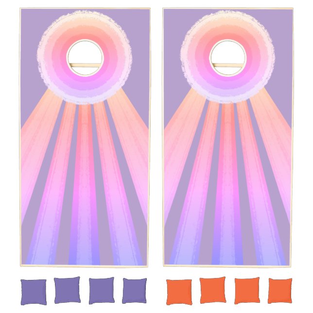 Pretty Purple Striped Cornhole Set (Set)