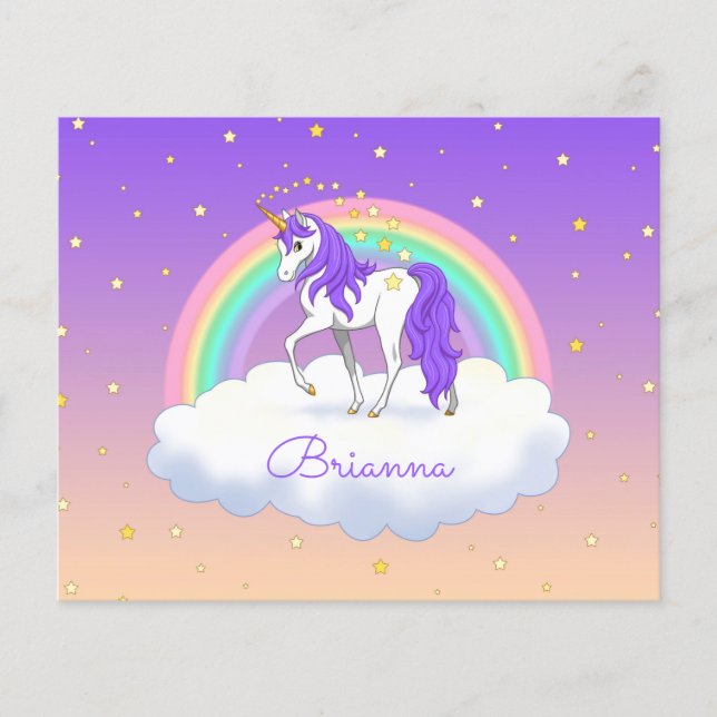 Pretty Purple Sweet Dreams Rainbow Unicorn (Front)