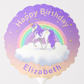 Pretty Purple Sweet Dreams Rainbow Unicorn Balloon
