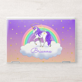 Pretty Purple Sweet Dreams Rainbow Unicorn HP Laptop Skin