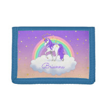 Pretty Purple Sweet Dreams Rainbow Unicorn Trifold Wallet Pretty Purple Sweet Dreams Rainbow Unicorn Trifold Wallet
