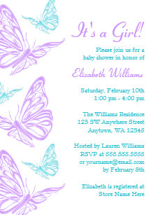 Erfly Baby Shower Invitations Zazzle Pretty Purple Teal Erfly Baby Shower Invitation