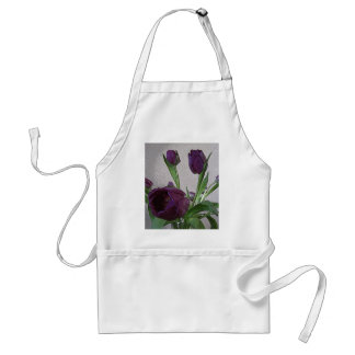 Pretty Purple Tulips Adult Apron