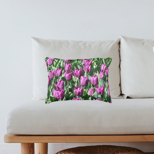 Pretty Purple Tulips Floral Accent Pillow