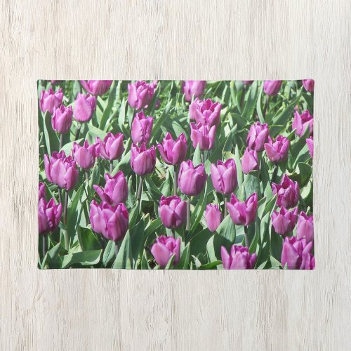 Pretty Purple Tulips Floral Cloth Placemat