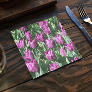 Pretty Purple Tulips Floral Napkins