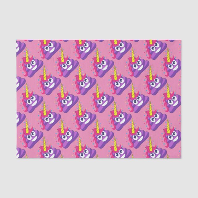 Pretty Purple Unicorn Poop Emoji Tissue Paper (Front)