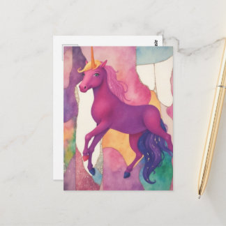 Pretty Purple Unicorn Postcard