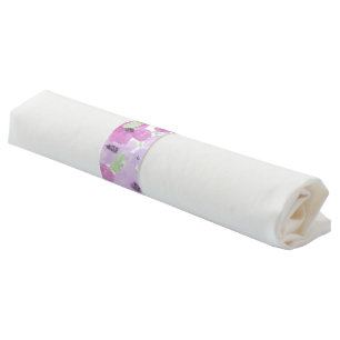 Pretty Purple Watercolor Floral Baby Shower Napkin Bands