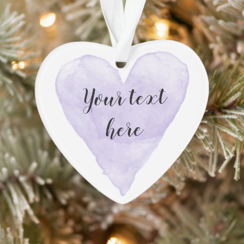 Pretty purple watercolor heart painting Christmas Ornament