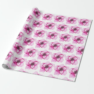 Pretty Purple Watercolor Rose Wrapping Paper
