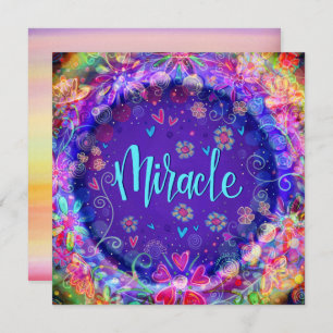 Pretty Purple Whimsical Miracle Motivational Thank You Card