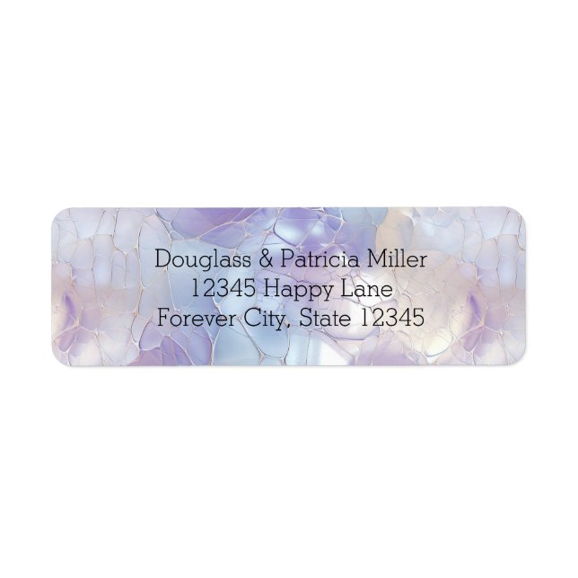 Pretty Purple White Blue Abstract Label (Front)