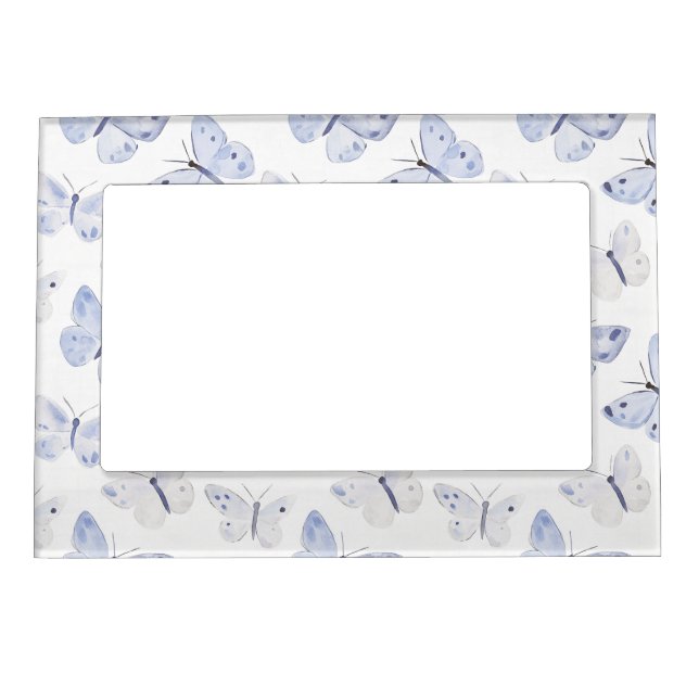 Pretty Purple White Butterflies   Magnetic Frame (Front)
