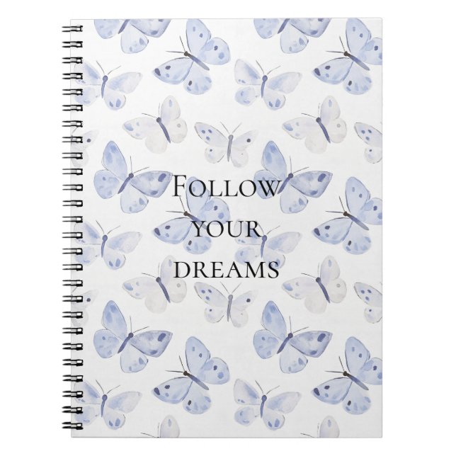Pretty Purple White Butterflies   Notebook (Front)