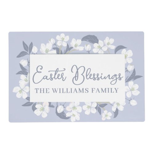 Pretty Purple White Floral Custom Easter Party Placemat
