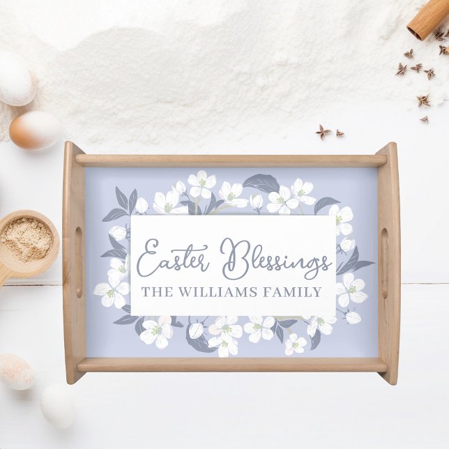 Pretty Purple White Floral Custom Easter Party Serving Tray (Creator Uploaded)