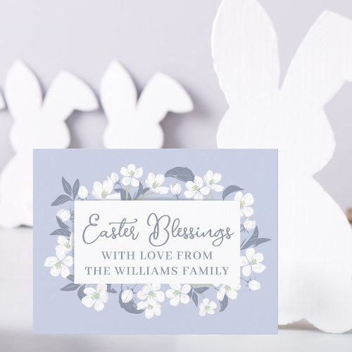 Pretty Purple White Floral Easter Blessings Custom Postcard