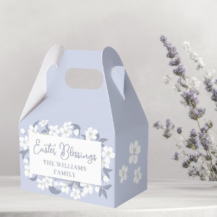 Pretty Purple White Floral Easter Custom Party Favor Boxes