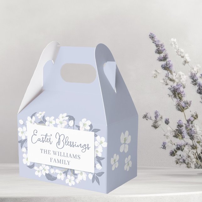 Pretty Purple White Floral Easter Custom Party Favor Boxes (Creator Uploaded)