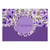 Pretty Purple & White Floral Note Card 2 (Front Horizontal)