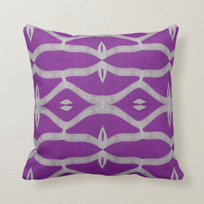 pretty purple white pattern pillow
