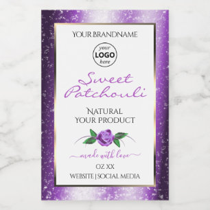 Pretty Purple White Product Label Rose Flower Logo