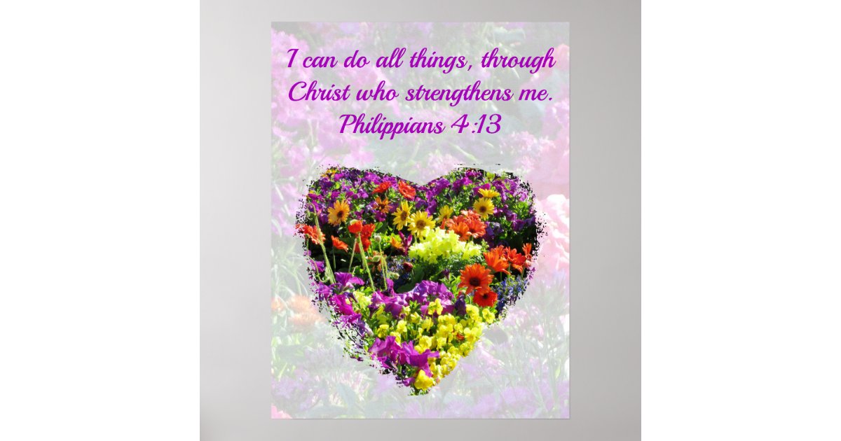 PRETTY PURPLE WILD FLOWER PHILIPPIANS 413 VERSE POSTER Zazzle