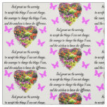 PRETTY PURPLE WILD FLOWER SERENITY PRAYER PHOTO FABRIC