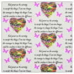 PRETTY PURPLE WILD FLOWER SERENITY PRAYER PHOTO FABRIC