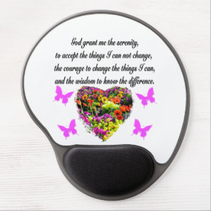 PRETTY PURPLE WILD FLOWER SERENITY PRAYER PHOTO GEL MOUSE PAD